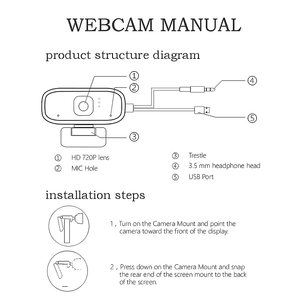 

Mini Webcam HD USB Web Camera For Computer With Microphone Web Cam Laptop Online Teching Conference Web Cameras
