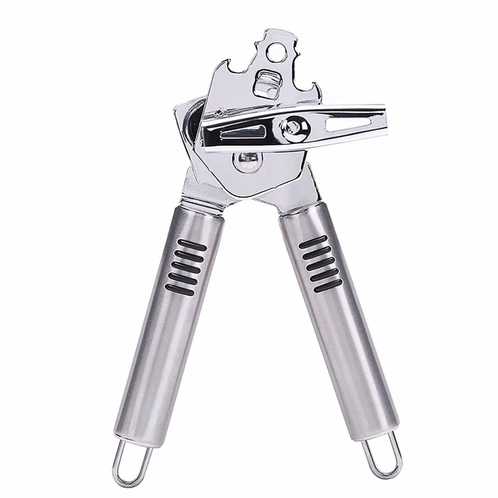 Ручной консервный нож из нержавеющей стали 3 в 1 безопасный для пищевых продуктов