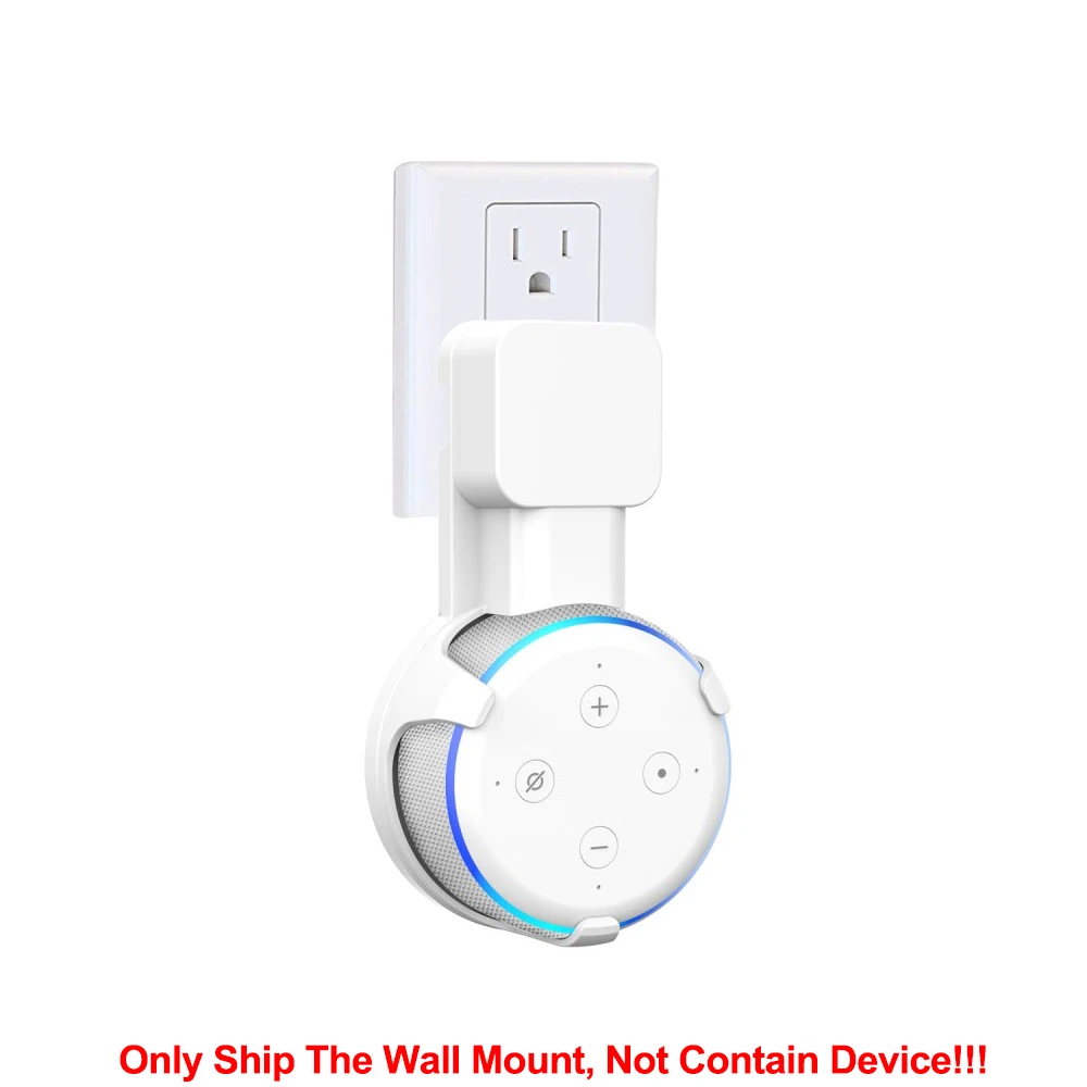 Розетка настенное крепление для Amazon Alexa Echo Dot 3rd поколения Вешалка Кронштейн Держатель подставка Экономия пространства голосовые ассистенты аксессуары - Цвет: White