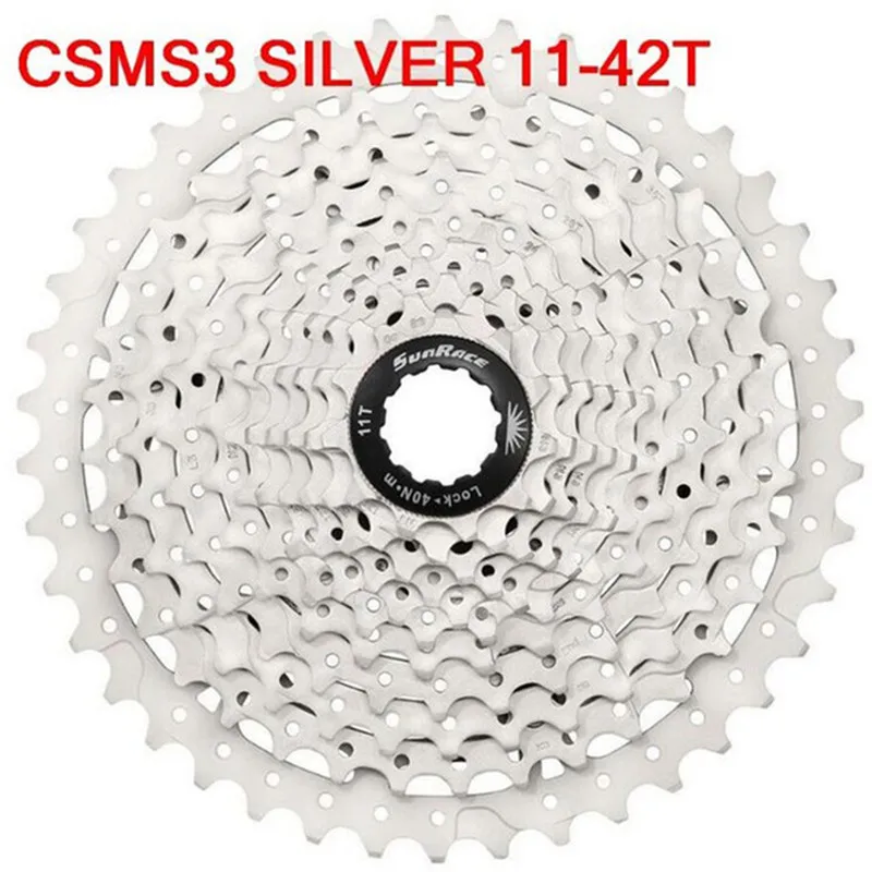 Sunrace 10 скоростная кассета CSMS3 CSMX3 11-40 т 42 46T велосипедная кассета для Shimano SRAM маховик 11-40 11-42 11-46 10s кассета хорошее - Цвет: MS3 11-42T Silver