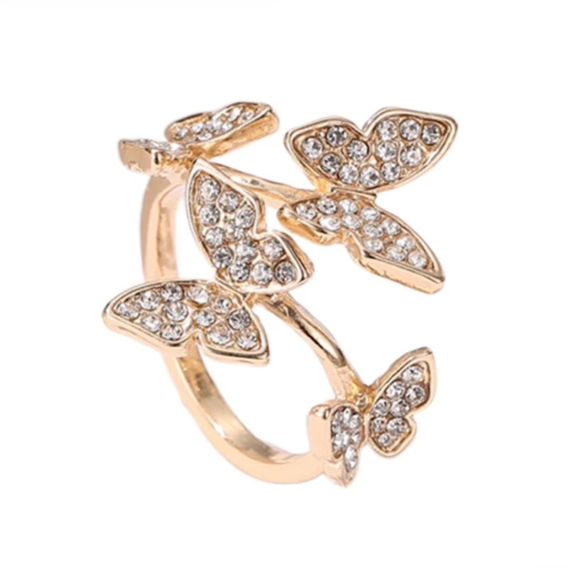 

Adjustable Butterfly Opening Ring Female Index Finger Middle Finger Top Quality Rings Open Ring Women Jewelry Gifts Accessories