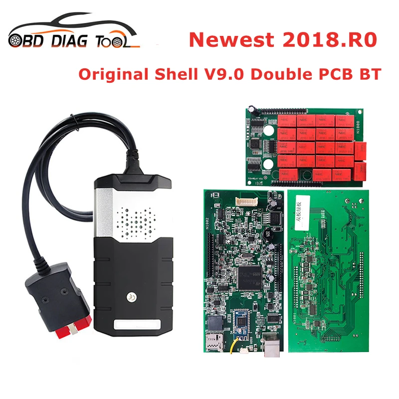 

DS150E V9.0 BT For Delphi CDP TCS Double PCB OBD Diagnostic Interface Tool DS150 2018.R0/2017.R3 Car&Truck OBD2 Scanner Adapter
