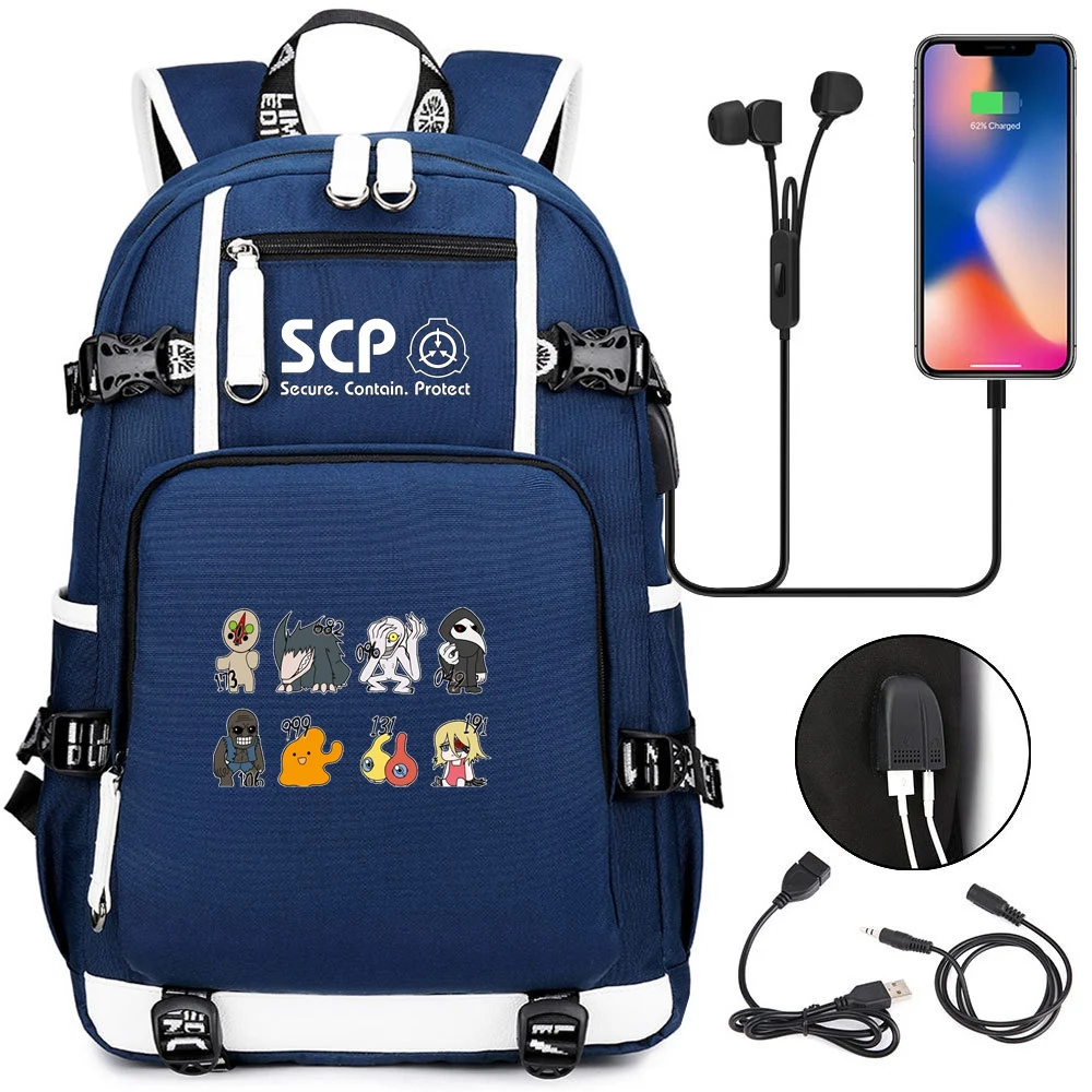 Фото SCP Foundation Backpack Black Bookbag Cartoon School Bags for Teenage Kids Travel Bagpack USB Laptop Shoulder Багаж и сумки SCP Foundation Backpack Black Bookbag Cartoon School Bags for Teenage Kids Travel Bagpack USB Laptop Shoulder Багаж и сумки