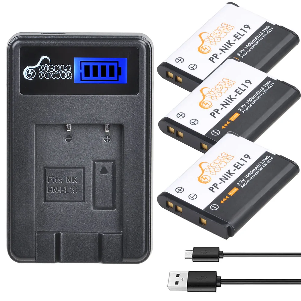 

EN-EL19 ENEL19 Battery and Charger for Nikon Coolpix S32 S33 S100 S2500 S2750 S3100 S3200 S3300 S3400 S3500 S4100