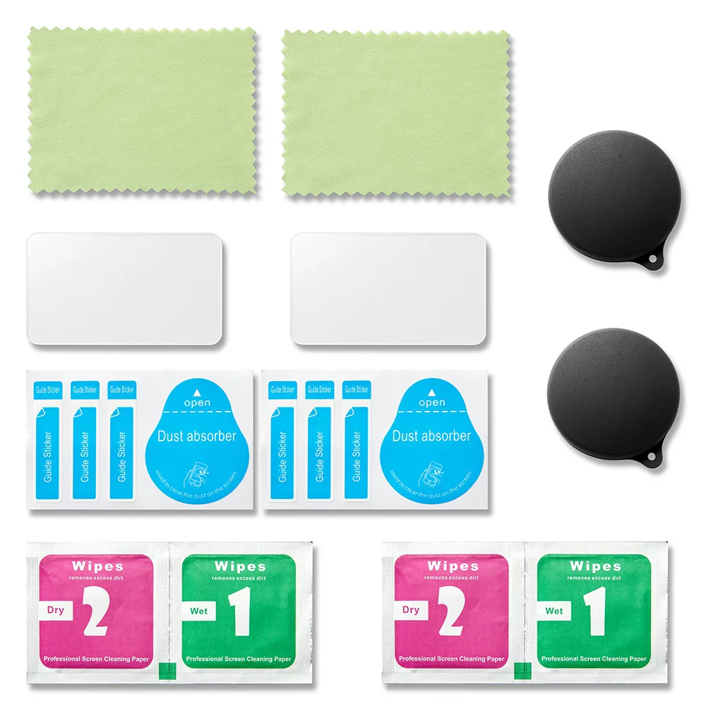 Защитная пленка из закаленного стекла для ЖК экрана HD + крышка объектива GoPro Max Black