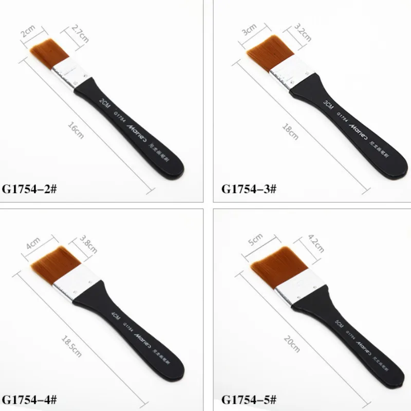 

7pcs/set Professional Flat Tips Artist Brush Nylon Hair Artist Oil Painting Watercolor Paint Drawing Art Pen School Art Supplies