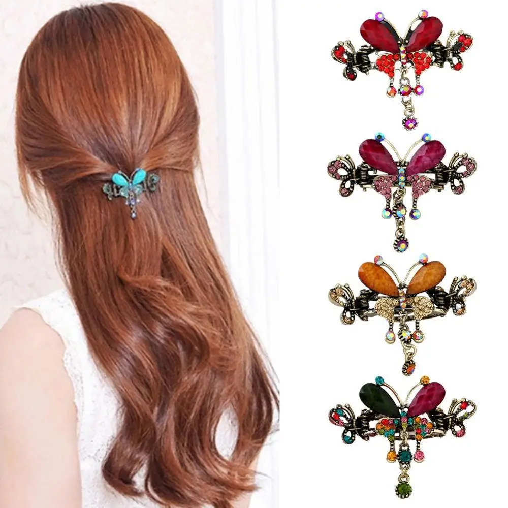 Женская заколка для вечерние в виде бабочки с цветком| |