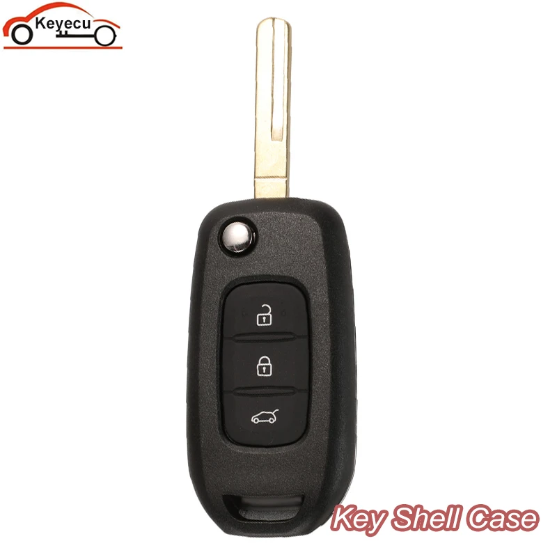 

Чехол-книжка для автомобильного ключа KEYECU для Renault Kadjar Captur Symbol Kaptur Megane Logan 2013- 2018 3BTN