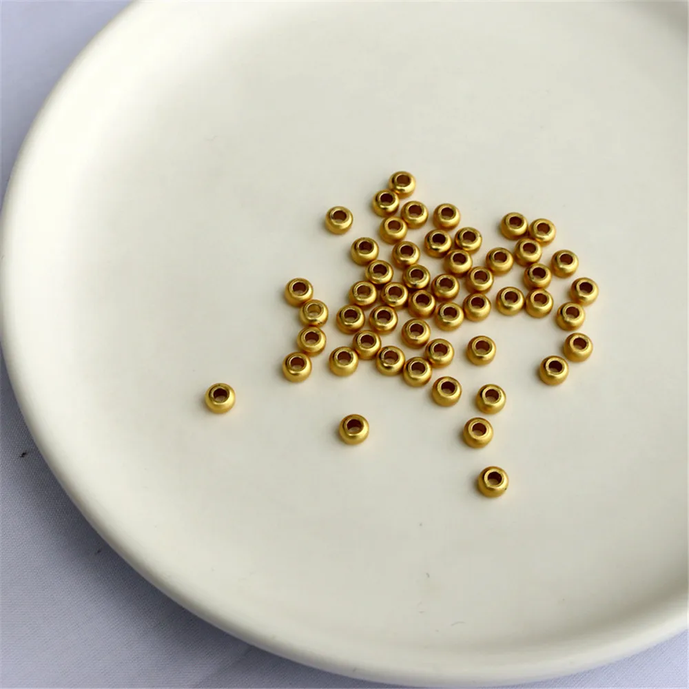 

Бусины из 18-каратного золота 3 Х5 мм с большими отверстиями, аксессуары «сделай сам», бусины россыпью, веревка, браслет, ожерелье