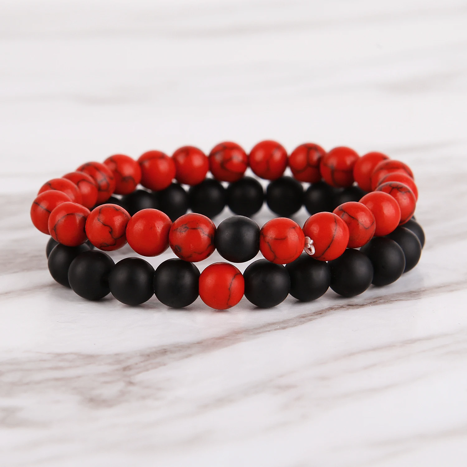 2 шт. браслет для пар влюбленных мужские и женские браслеты из натурального камня