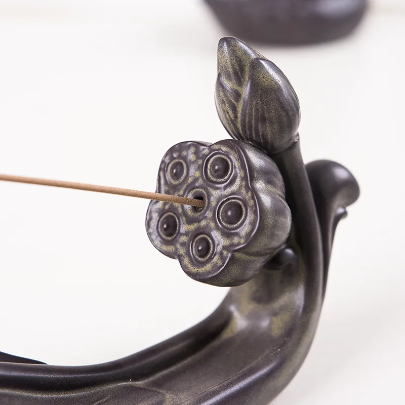 Керамическая курильница дзен античный Лотос подставка для ароматических