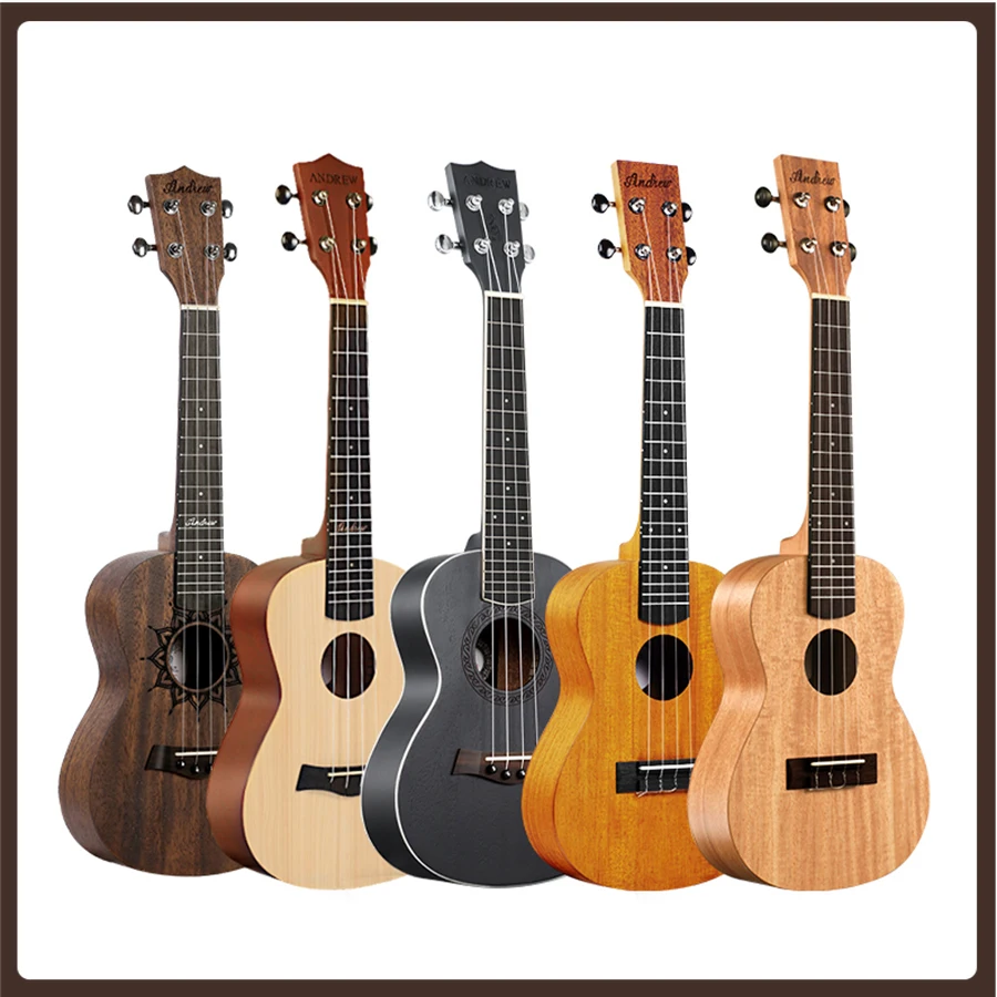 

Mahogany Acoustic Ukelele Solid Wood Beginner Baritone 4 String Classical Guitar Travel Instrument Kit Guitarra Bass Guitars