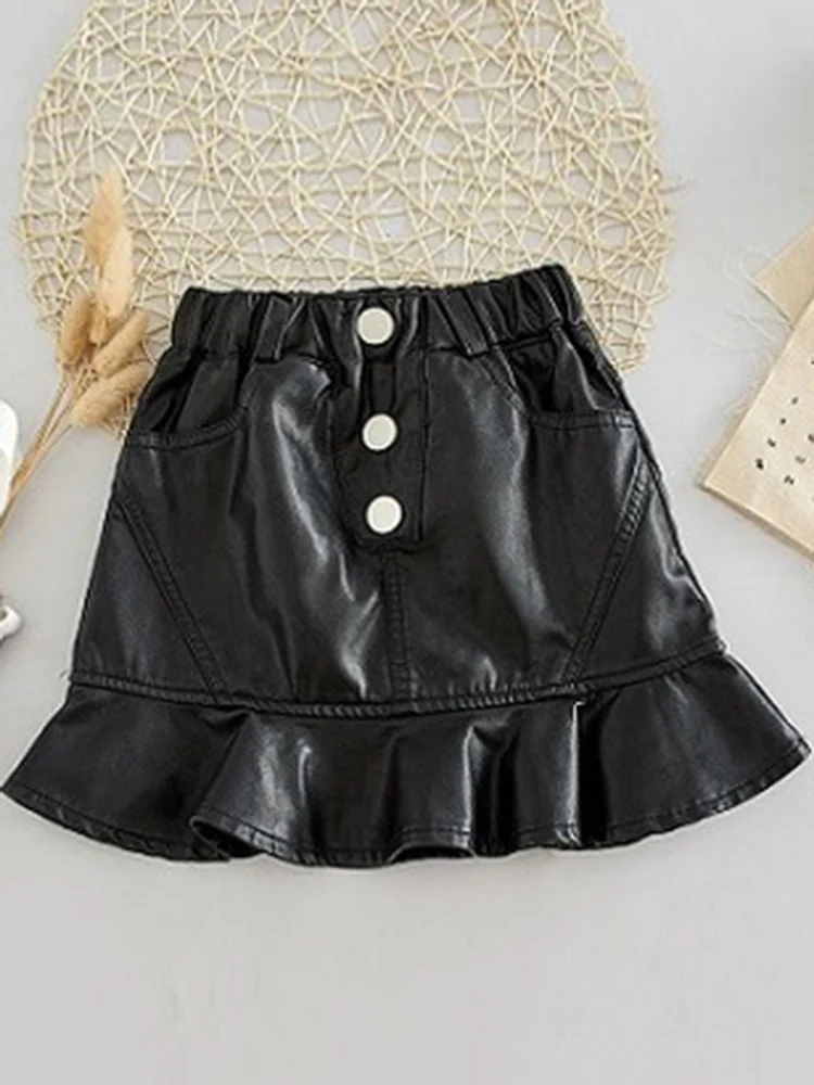 

Детская юбка из ПУ кожи, с эластичным поясом