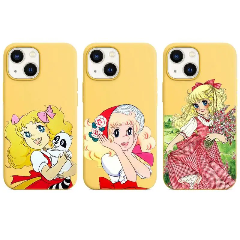

Candy Candy Manga Cartoon Phone Case Yellow Color For iPhone 13 12 11 X XR XS Mini Pro Max 6 7 8 Plus Cover Funda
