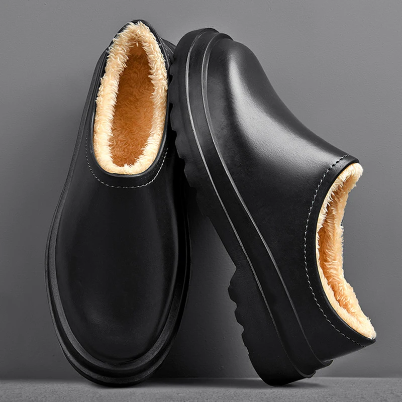 

Loafers Men Snow Boots Winter Thick Warm Shoes Men Waterproof Work Safety Shoes Soft Comfortable Light Cotton Shoes Casual Boots