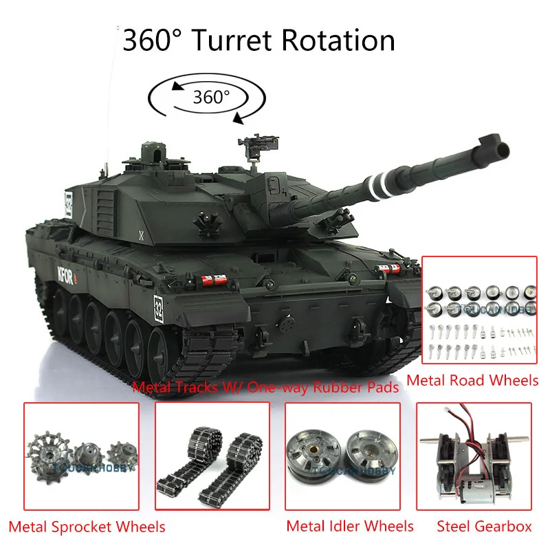 Heng Long Custom 1/16 темно-зеленый TK 6 0 S Challenger II RC Tank 3908 Metal Tracks W/ Rubbers TH12900 | Игрушки и хобби