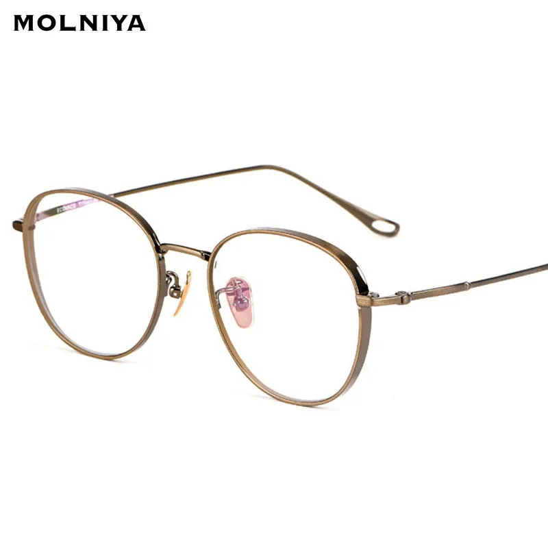 Однотонные круглые очки ручной работы мужские для близоруких рецептурных очков