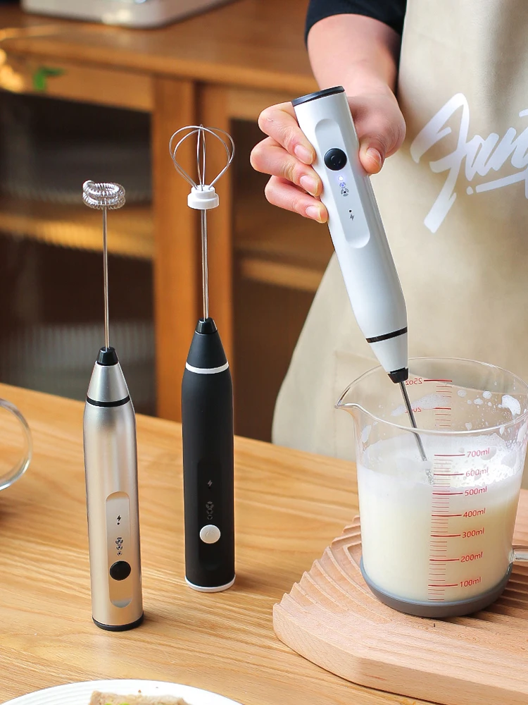 Electric Handheld Milk Frother Blender With USB Charger Bubble Maker Whisk Mixer For Coffee Cappuccino
