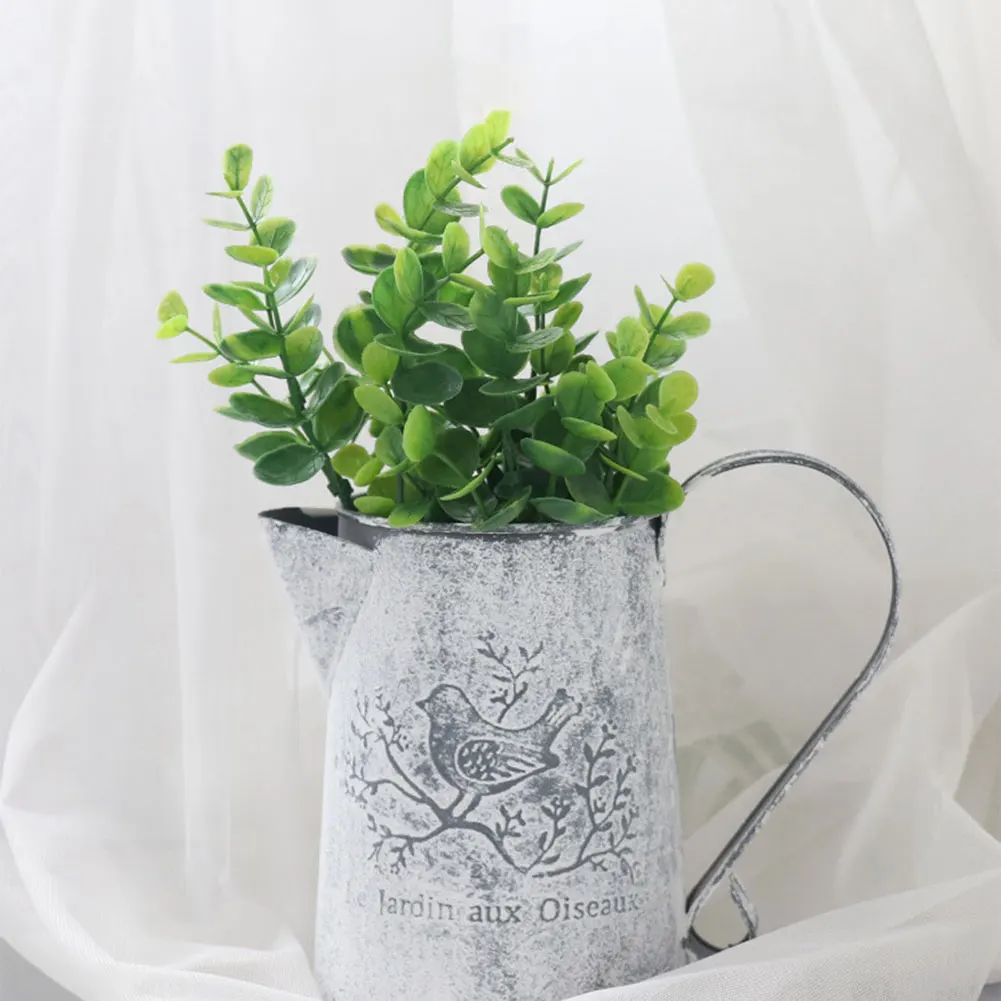

Portable Iron Flower Vase Plant Pots Watering Can Decoration Container Greenhouse Holder Jug For Home Balcony Garden Decoration