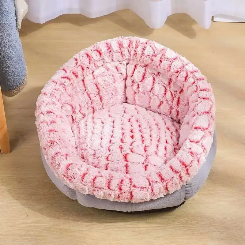 Type 1 pinkB Регулируемая плюшевая кровать для питомца, кровать для кошки, мягкая длинная плюшевая кровать для кошки, коврик для питомника, зимнее теплое спальное одеяло для кошки, переносные принадлежности для кошек - Цвет: Type 1 pinkB