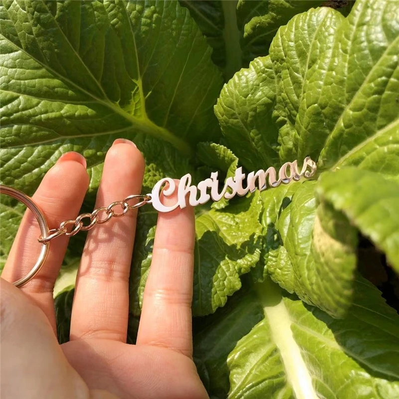 Рождественский пользовательский брелок с гравировкой для автомобиля логотипом