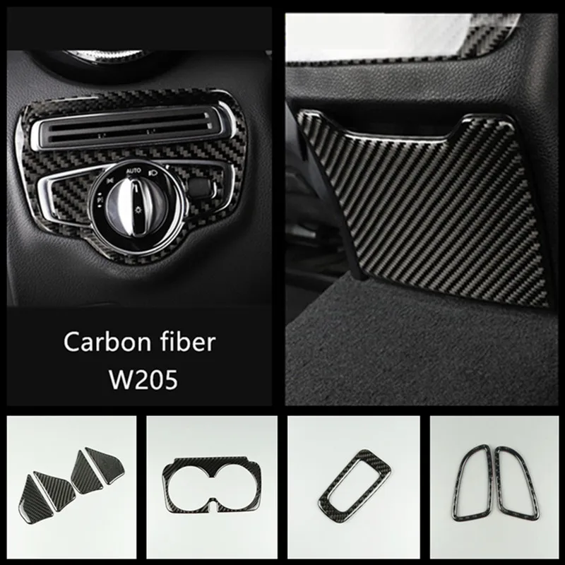 

Car Window Glass Lifting Buttons Frame Decoration Sticker Trim For Mercedes Benz C Class W205 GLC X253 Water Cup Holder Decals