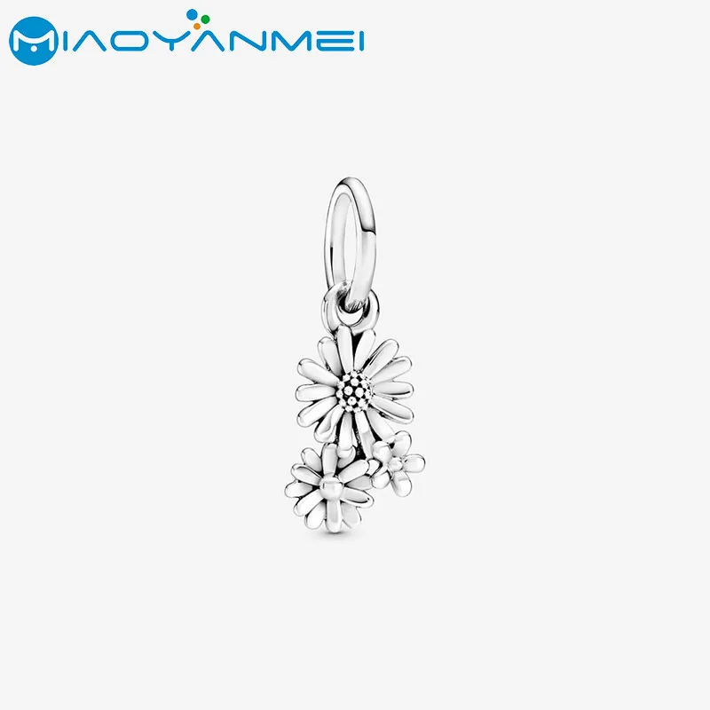 

2020 Spring 925 Sterling Silver Beads Daisy Flower Bouquet Dangle Charm fit Original Pandora Bracelets Women DIY Fashion Jewelry