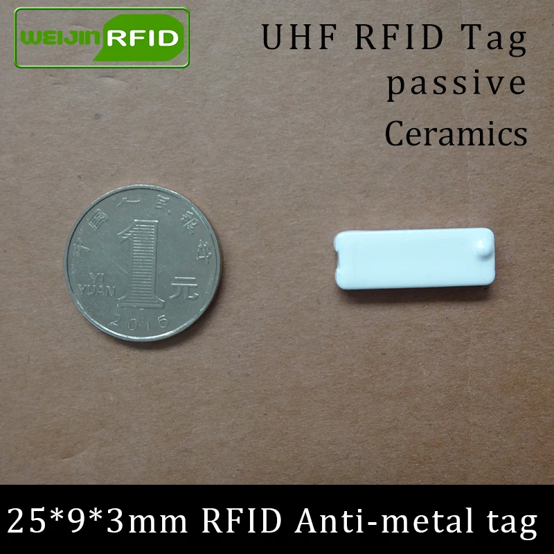 Антиметаллическая метка UHF RFID 915 МГц 868 Alien Higgs3 EPCC1G2 6C carrier 25*9*3 мм прямоугольная