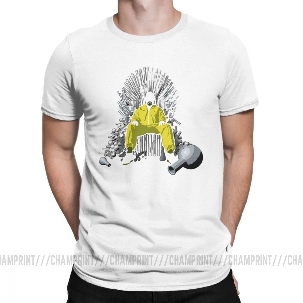 Walter Is Coming Breaking Bad X Game Of Thrones мужские Футболки Уличная хлопковая футболка с короткими рукавами классическая одежда - Цвет: Белый