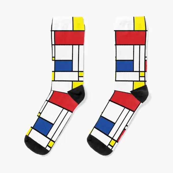 

Mondrian минималистский стиль, современный дизайн, Экипировка, носки, лучшие мужские до колена, женские черные до лодыжки