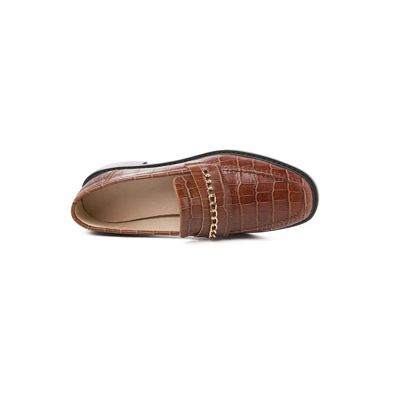 

ZVQ Spring New Fashion Women Pumps Outside Comfortable Metal Decoration Genuine Leather Women Shoes Drop Shipping Size 33-43