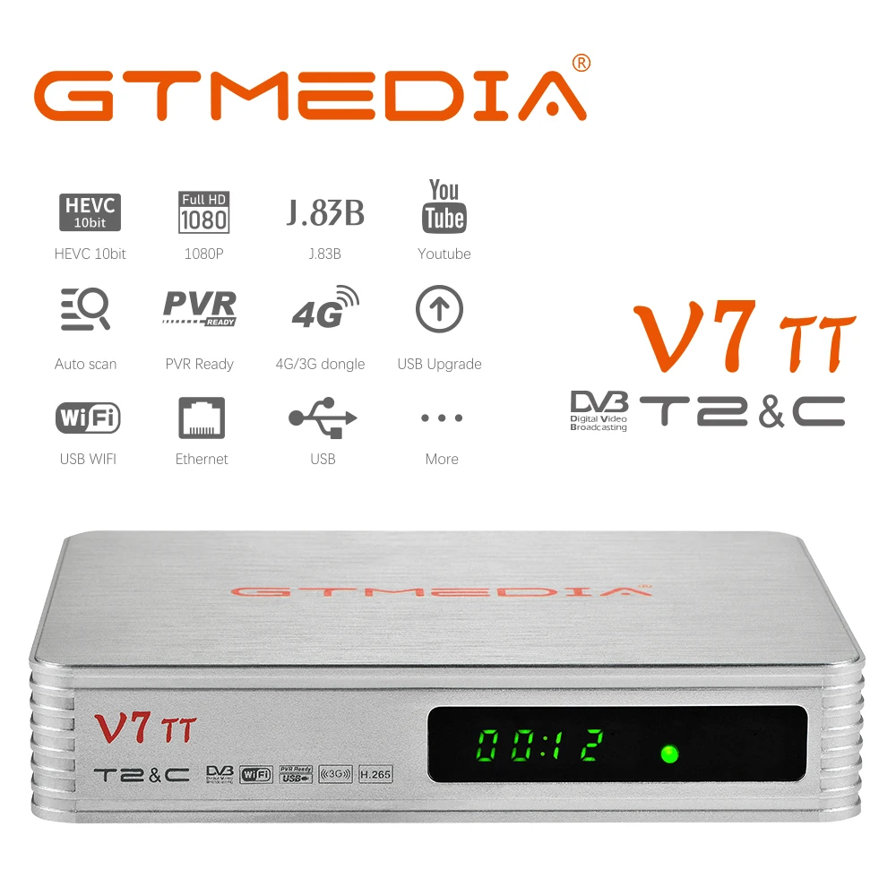 GTMEDIA V7 TT земной Combo ТВ декодер кабель приемник DVB T2 C цифровой USB Wi Fi сидеть коробка