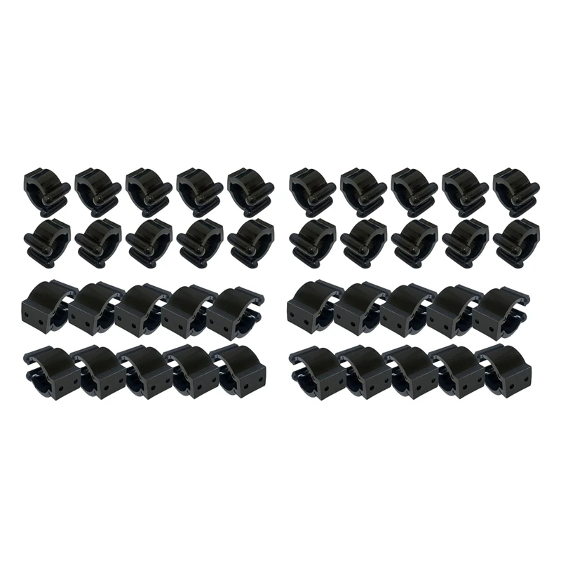 

40 Pieces Regular Fishing Rod Storage Clips, Fishing Pole Holder Clip Storage Rack, 2 Style & 10Pcs Each Style