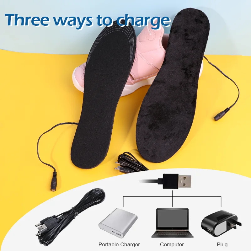 Bangni USB Heat Insoles Sock Washed Inserts Warm Soles Thermal Shoe Pads Inner Cut Keep Feet For Winter Men Women