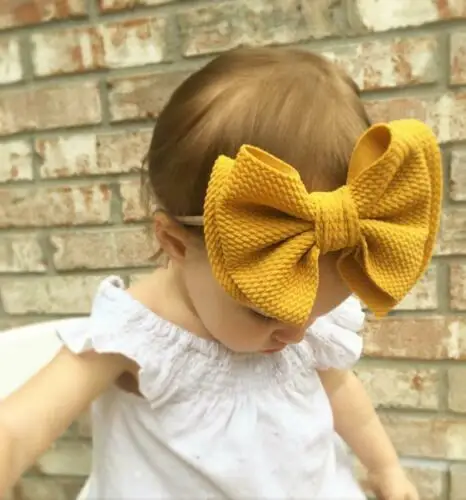 

Toddler Kids Baby Girls Big Bow Hairband Knot Elastic Headband Hair Accessories Black Blue White Red Yellow