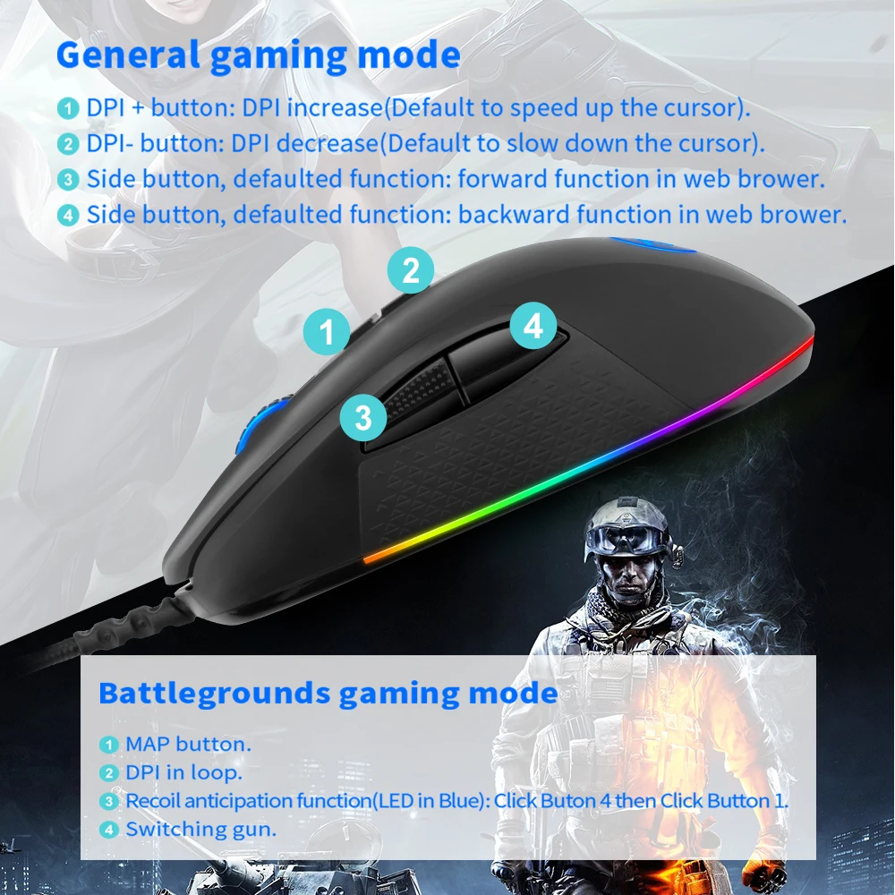 Redragon Stormrage M718 RGB USB Проводная игровая компьютерная мышь 10000 точек/дюйм 8 кнопок мыши