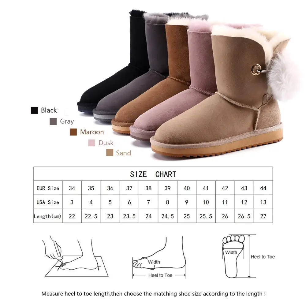 Женские замшевые ботинки FVMX с помпоном и стразами зимняя обувь из овечьей кожи