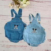 mickey mouse newborn baby clothes summer 2020 girls boy cowboy children rompers disney cartoon jumpsuit sling strap kids outfits