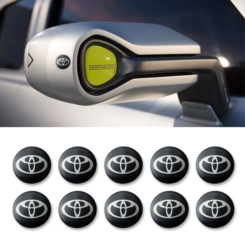 

2021 10pcs 14mm Car Remote Control Key Badge Sticker Decoration For Toyotas Corolla Yaris Rav4 Avensis Auris Camry C-hr 86 Prius