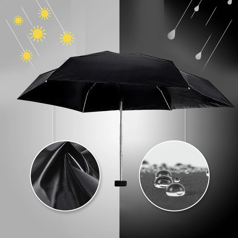 

Mini Pocket Umbrella Women UV Small Umbrellas 16 CM Rain Women Waterproof Men Sun Parasol Convenient Girls Travel Parapluie Kid