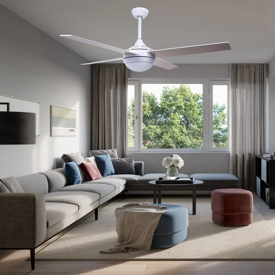 52 дюймов твердой древесины потолочный вентилятор светильник с пультом