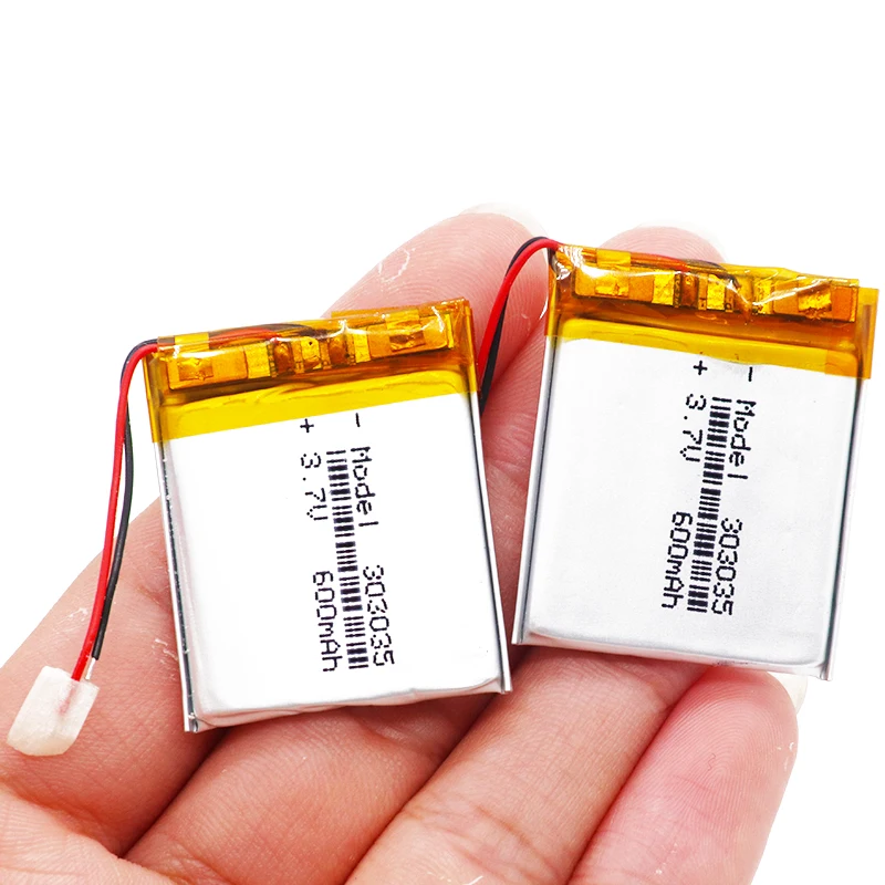 303035 3.7v 600mAh Lithium Ion Li-polymer Battery PCM Protected Selfie Stick Driving Recorder Locator Radio Lipo Bateria - купить по
