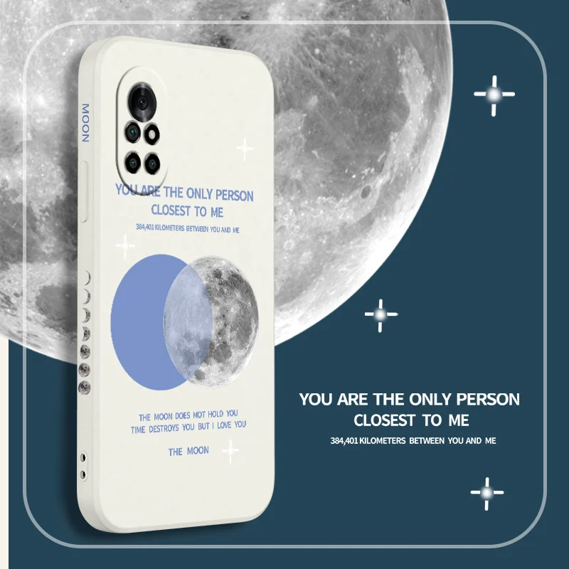 

Lunar Map Phone Case For Huawei Nova8 8Pro 8SE Nova 7 7Pro 7SE 6 6se 5 5Pro 5Z 5I 5Ipro 5T 4 4E Silicone Cover