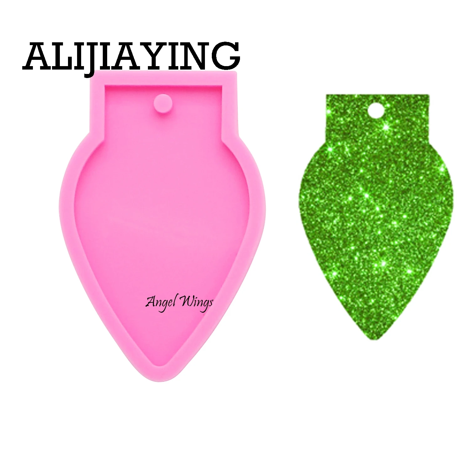 1pc Pink DY0108 DIY Блестящий Рождественский свет/дерево/орнамент/брелки носки силиконовая форма для ключей силиконовая форма для США форма для ключей - Цвет: 1pc Pink