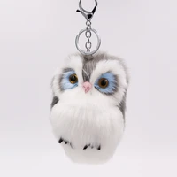 imitation rabbit fur owl pendant fur bags toys popular accessories car pendants cute animal plush keychains new hot key chains