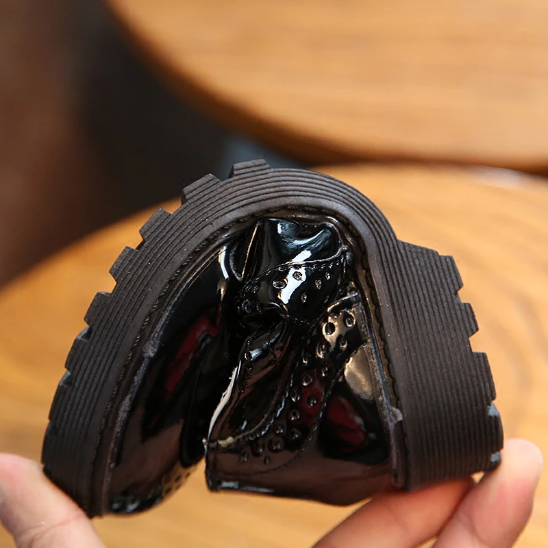 Туфли оксфорды Детские с бахромой классические винтажные из лакированной кожи