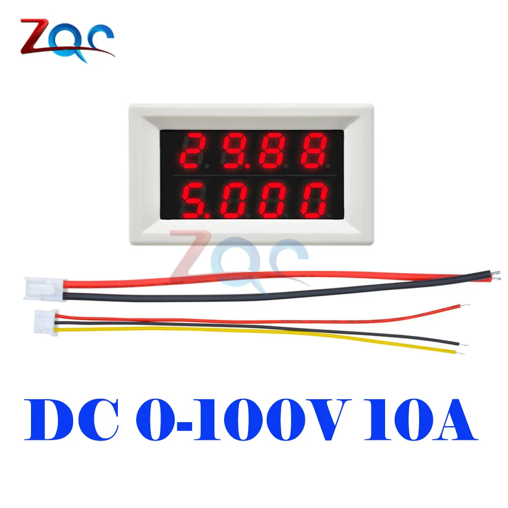 Мини DC 4 бита Двойной цифровой вольтметр амперметр DC 200 в 10A напряжение тока Вольт Ампер монитор метр детектор источник питания Тестер - Цвет: DC 100V White Case