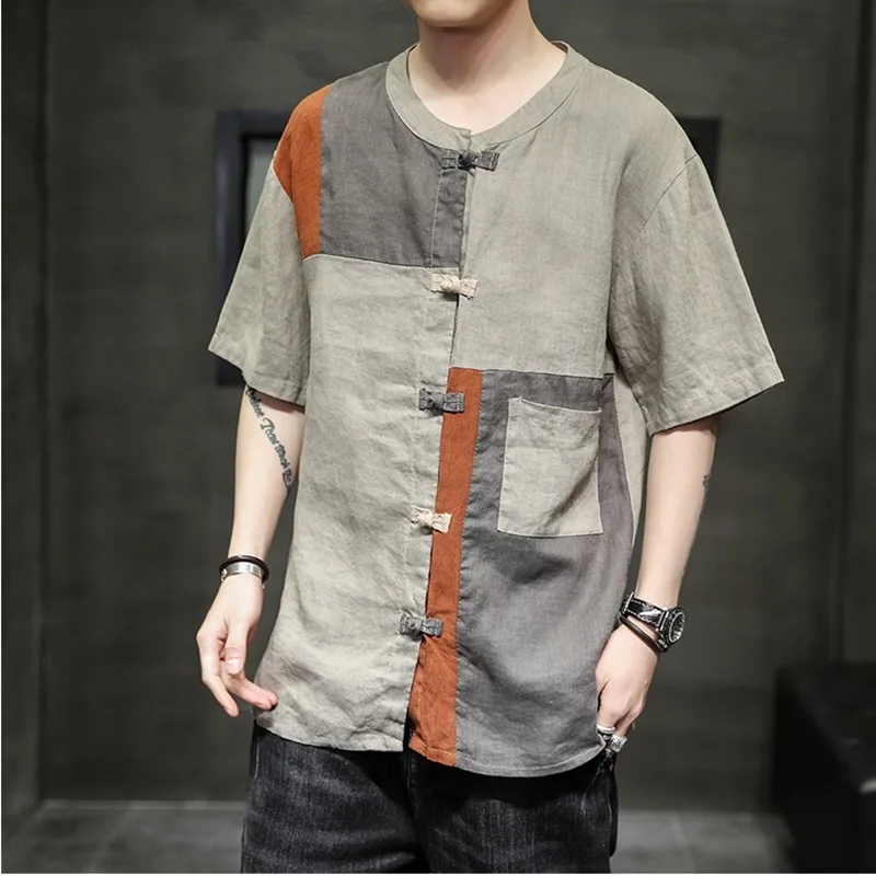 Традиционная китайская одежда для мужчин ханьфу Этнические Ретро Топы уличная