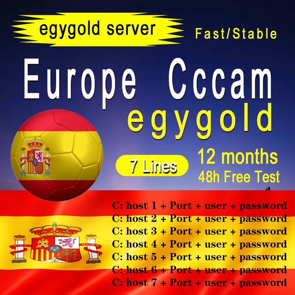 

CCCAM TV Receiver AV Cable line in europe cline egygold Freesat ccam cline