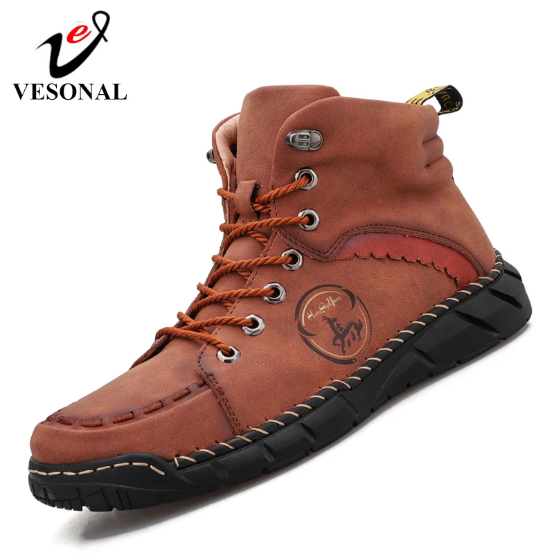 Ботильоны мужские кожаные модная Винтажная обувь оксфорды ручной работы ботинки